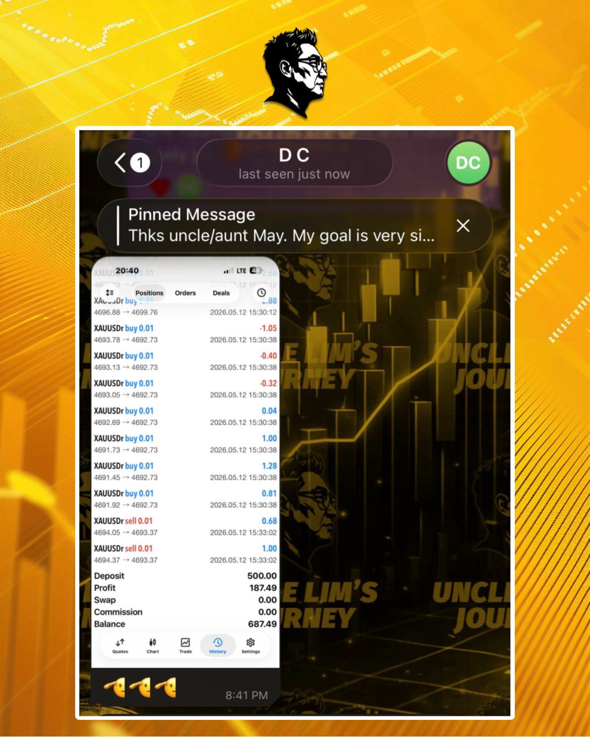 Apprentice D C's trading feedback